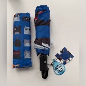 Drizzly Daze Umbrella - Cat Theme - NWT